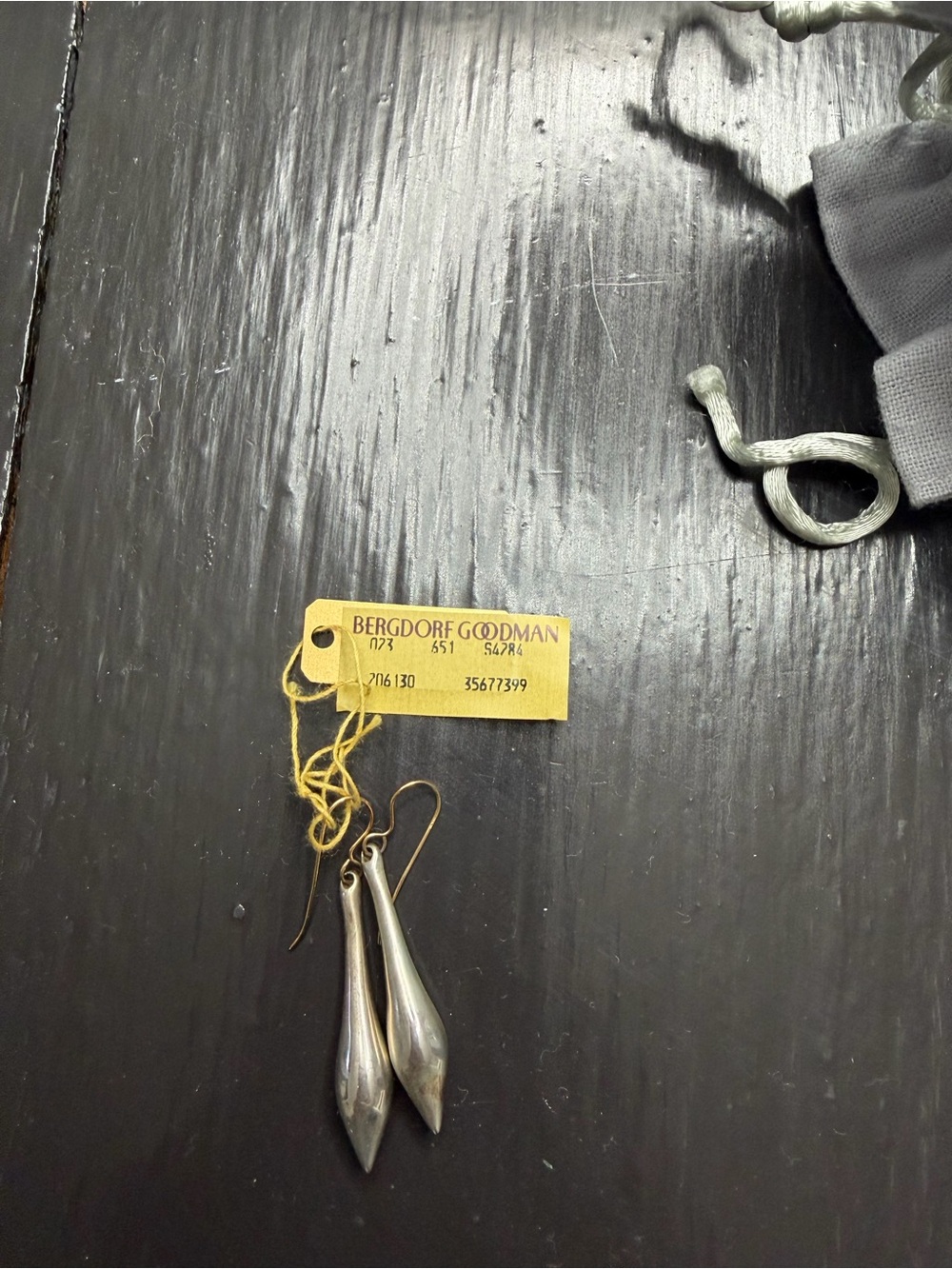 Bergdorf Goodman Silver Teardrop Drop Earrings